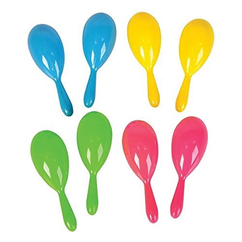 Noisemaker for Parties 24 Neon Maracas 4 Neon Maracas 1 Dz Pairs Party Favors for Kids Goody Bag Fillers Treasure Box Prizes Fidget Brain Teaser Puzzles 12 Pack Neliblu Add Life to The Party 