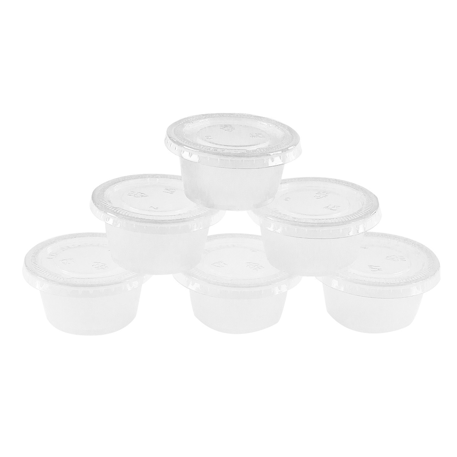 125 Count Mini Translucent Plastic Jello Shot Condiment Sauce Cups with ...