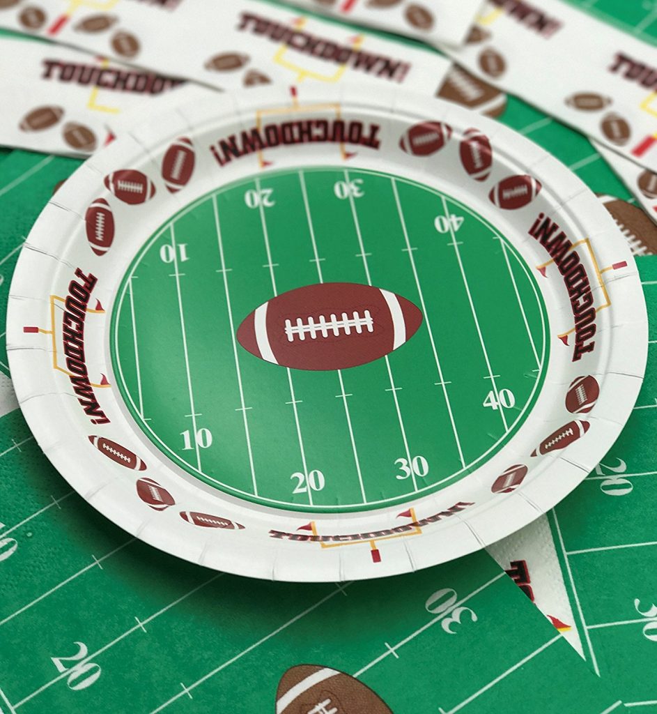 Touchdown Football Theme Party Plates 7″ 60 Piece – Party Supply Factory