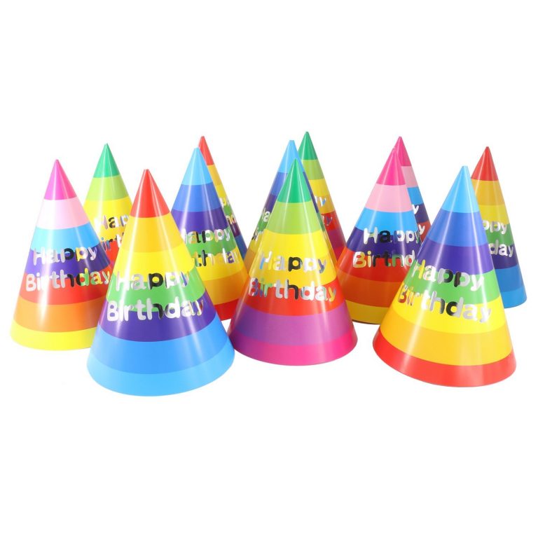 Birthday Party Hats for Kids, Birthday Party Supplies Rainbow Party Hats for Boys, Girls and 