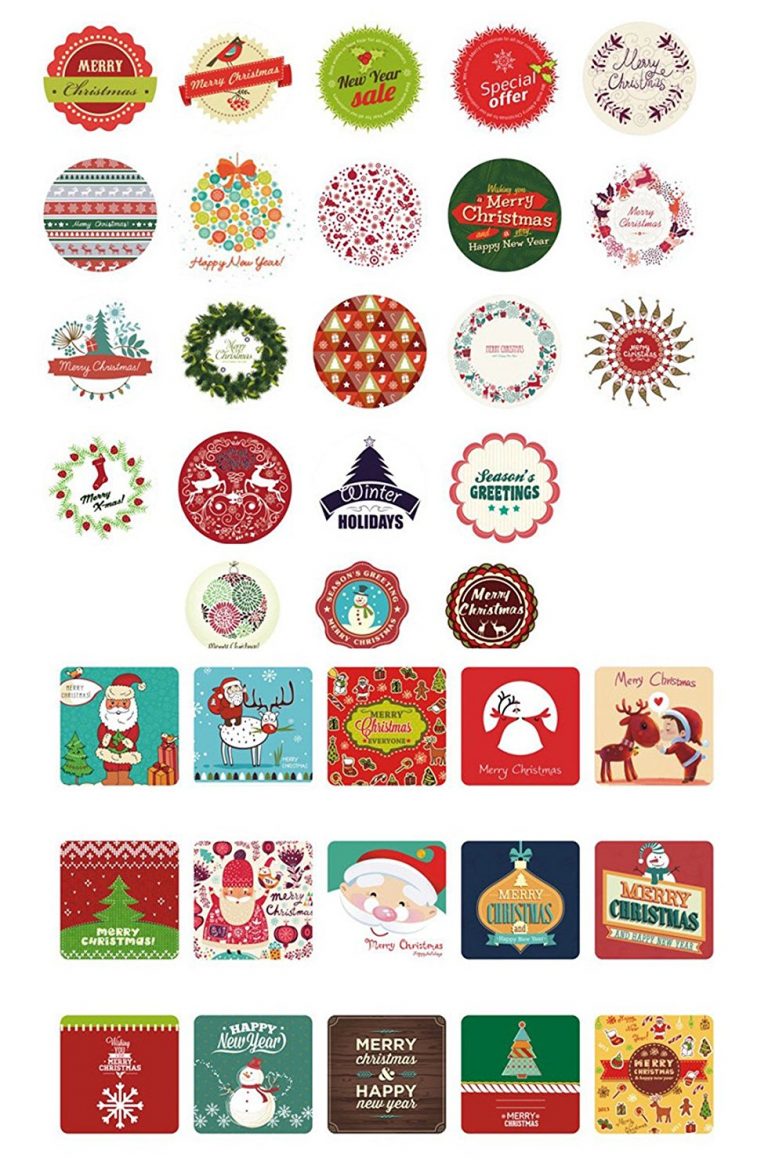 Christmas Holiday Stickers 37 Assorted Designs Stickers For Craft Seal