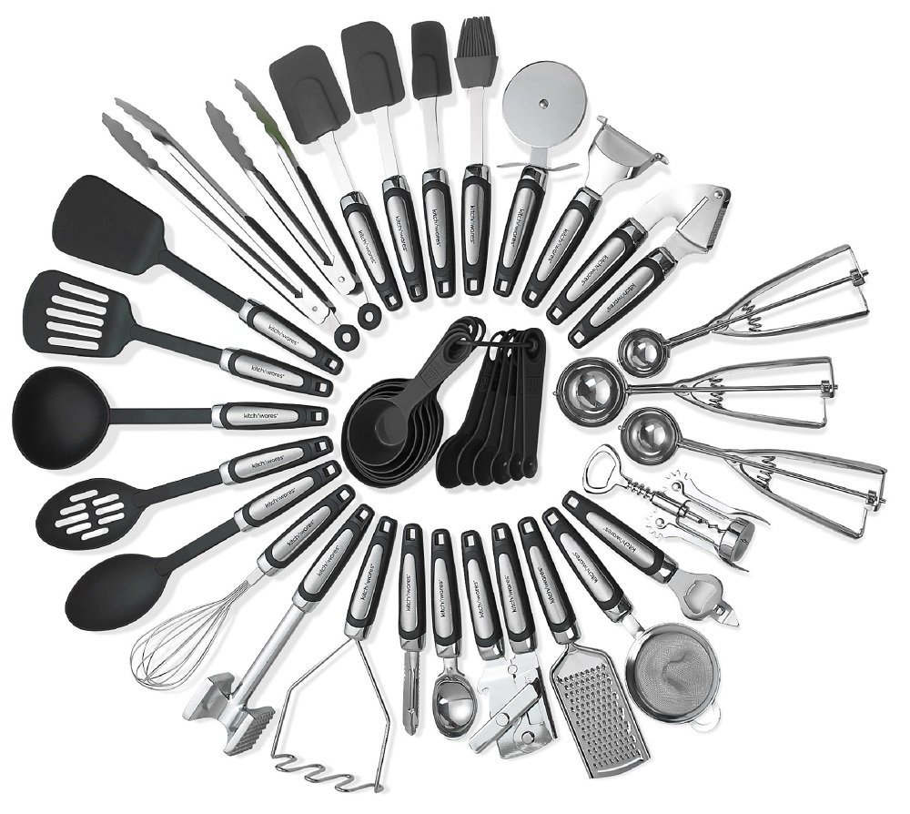 Kitchen Utensils Sets 39 Pieces- Stainless Steel And Nylon Gadgets
