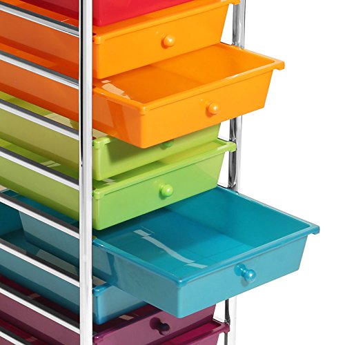 Details about   Seville Classics 10-Drawer Organizer Cart Pearlized Multicolor 