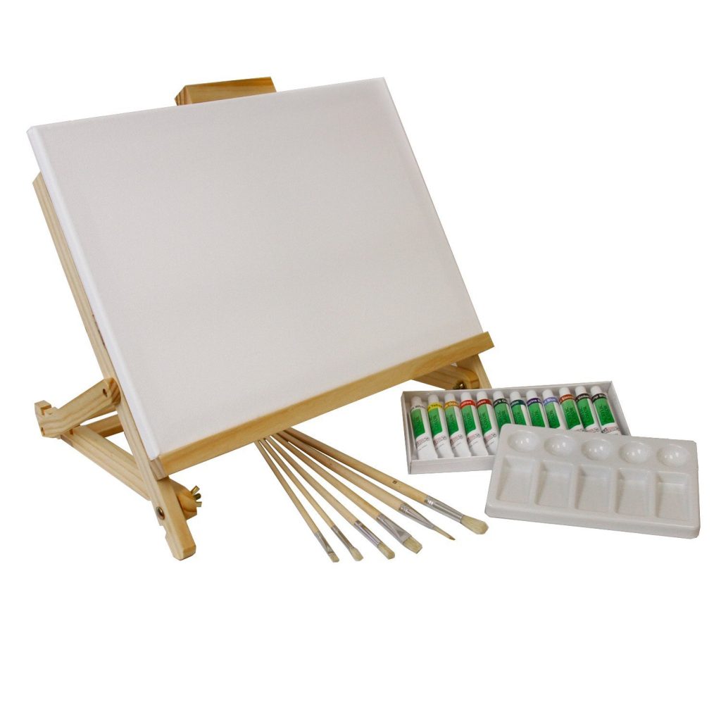 US Art Supply 21-Piece Acrylic Painting Table Easel Set with, 12-Tubes ...