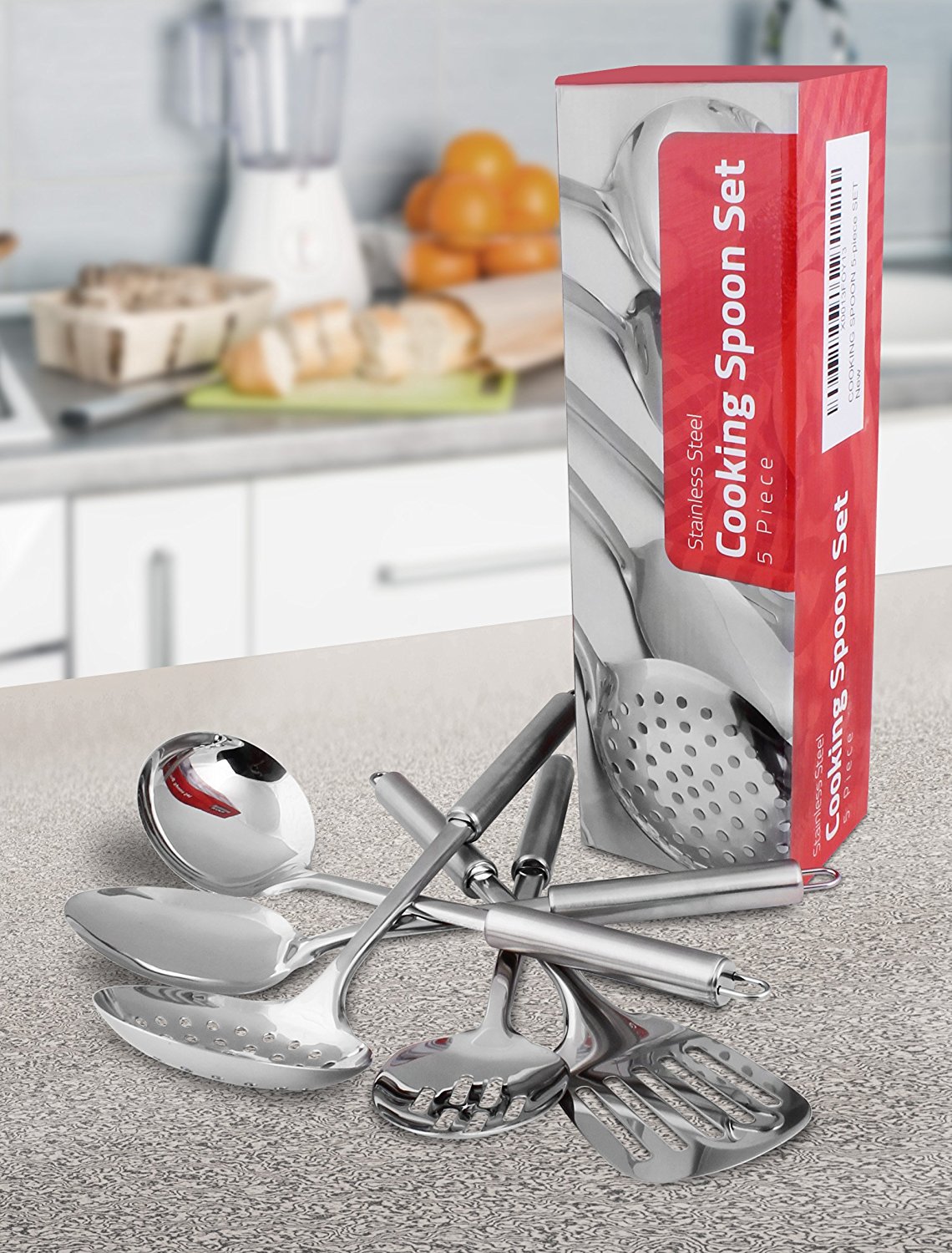 Utopia Kitchen Stainless Steel Cooking Utensil Holder 5 x 5.3 Inches 