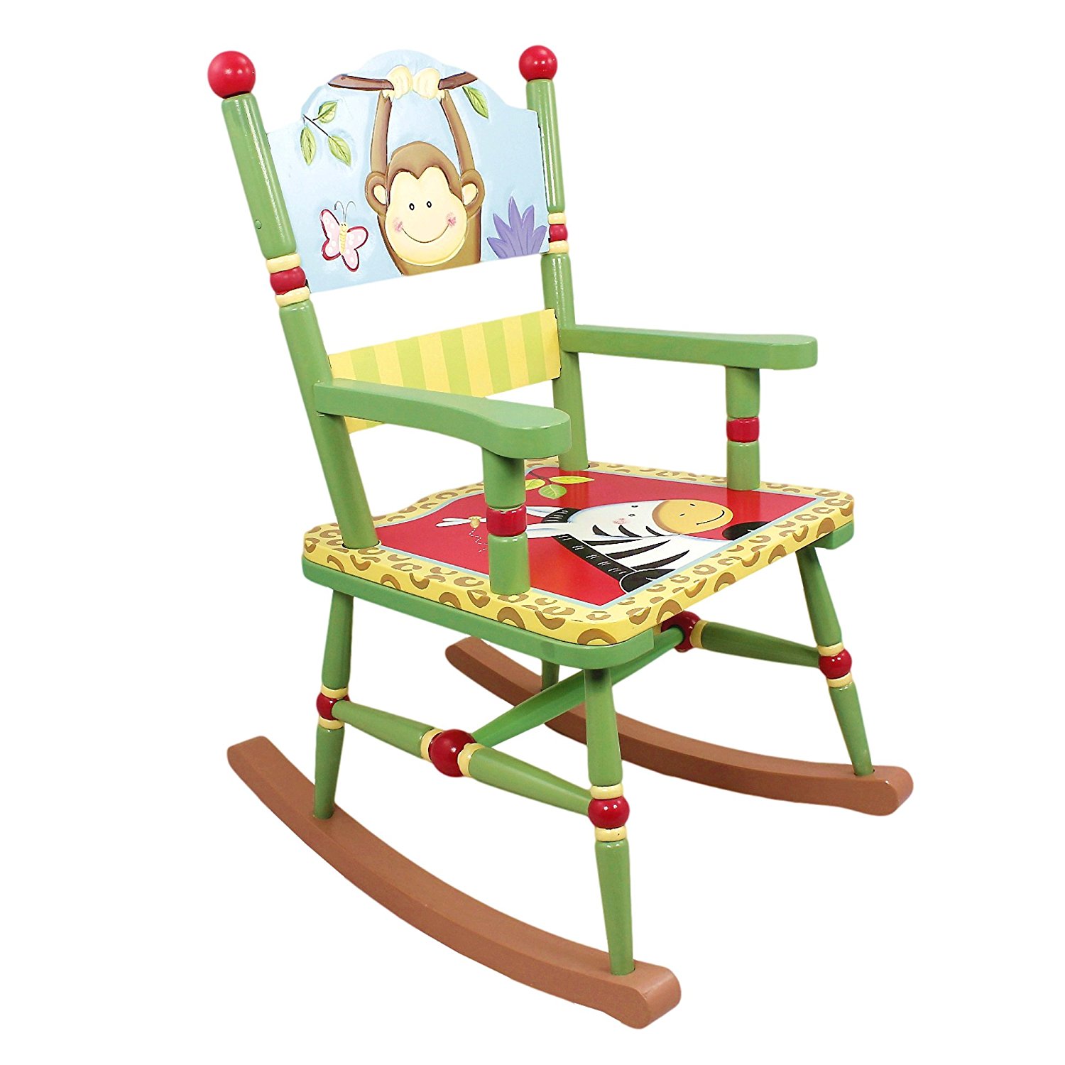 wooden childs rocking chair