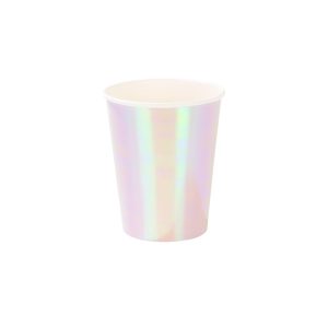 Talking Tables 12 x 7oz Iridescent Disposable Paper Cups Birthday Party Cups with Pastel Design for Unicorn Birthday, Bridal Shower, Easter, Baby Shower, Tea Parties 3.5in