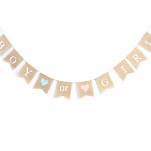 Gender Reveal Party - Baby Shower Decorations - "BOY or GIRL" Burlap Banner by Akak Store - Pregnancy Announcement