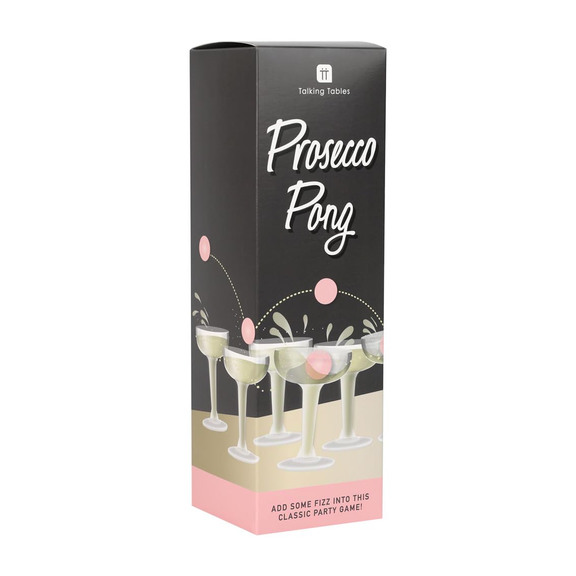 Talking Tables Prosecco Pong Drinking Game | Includes 12 Glasses & 3 Balls | Party Games for Bachelorette Party, Girls Night, Birthday, Bridal Shower, NYE, Christmas