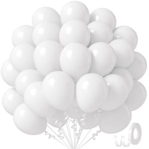 White Balloons 12 inch, White Latex 50pcs Party Balloons | Engagement, Bridal Shower, Wedding, Birthday Party…