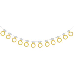 Diamond Ring Banner Engagement Banner Bachelorette Party Banner Decoration Glittery Gold and Silver Diamond Ring Garland for Bachelorette Party, Engagement, Bride to Be, Bridal Shower, Wedding Decorat