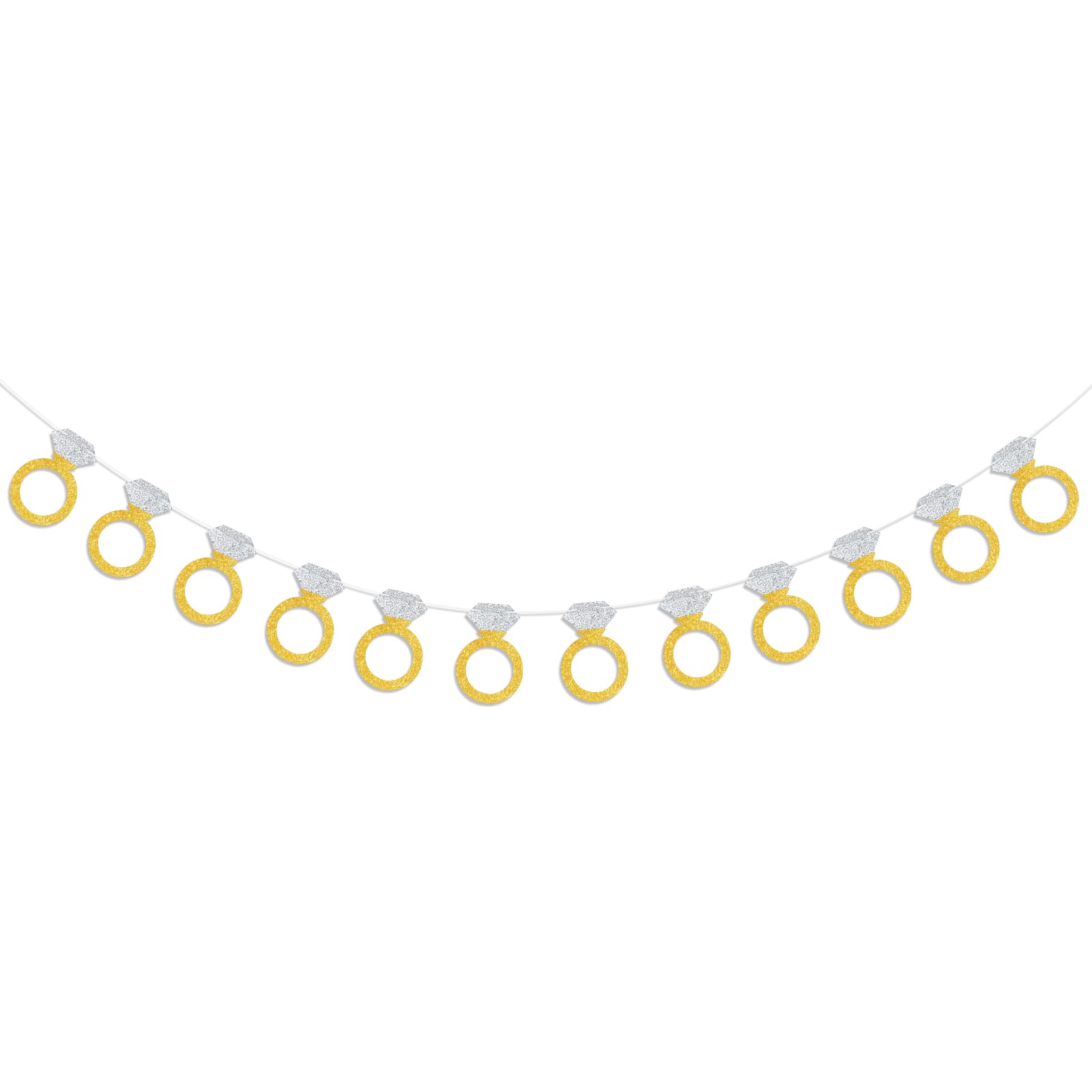 Diamond Ring Banner Engagement Banner Bachelorette Party Banner Decoration Glittery Gold and Silver Diamond Ring Garland for Bachelorette Party, Engagement, Bride to Be, Bridal Shower, Wedding Decorat