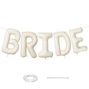 40 Inch Beige BRIDE Balloons Bachelorette Bridal Shower Party Decorations