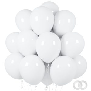 ASIYUHY White Balloons 100 Pack 12 Inch Matte Latex Party Balloons
