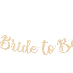 Bride to Be Banner, Champagne Gold Bride to Be Bow Bachelorette Banner Sign