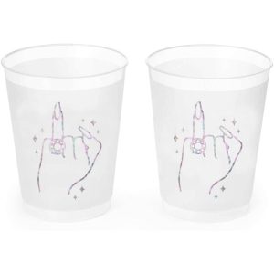 xo, Fetti 16pc Ring Finger Reusable Frost Flex Cups | Bachelorette Gift