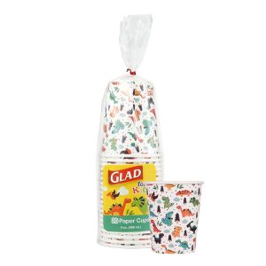 Glad for Kids - Dinosaur Paper Cups, Disposable, 9 oz, 20 Count
