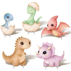 LawnIdyll 5Pcs Dinosaur Baby Shower Decorations Large Baby Dinosaur Standup