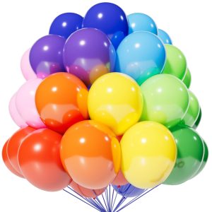 KAWKALSH 120 Balloons Rainbow Thickened 12 Inch, Assorted Color Latex Balloons Made With Strong Multicolored Latex for Birthday Baby Shower Wedding Party Supplies Arch Garland Decoration