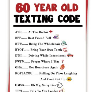 Amorista Funny 60th Birthday Card Gift Decorations for Women Men Him Her