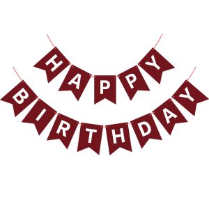 Waenerec Burgundy Birthday Banner Sign Happy Birthday Bunting Banner Garland for Kids Girl Woman Tea Party Decorations Bunting Flag Party Supplies