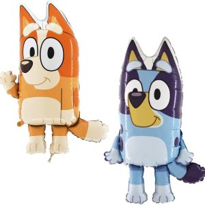 Toyland® Pack Of 2-32 Inch Bluey Balloons - 1 x Bluey & 1 x Bingo Shaped Character Balloons