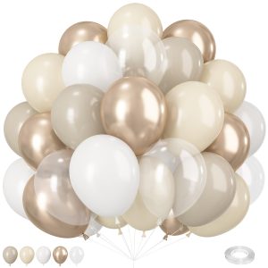 Tropical Balloons Hot Pink Green White Balloons for Hawaii Luau Party Decorations 60pcs 12inch Peal Pink Light Green Rose Gold Confetti Helium Latex Balloon Flamingo Birthday Summer Baby Shower Decor