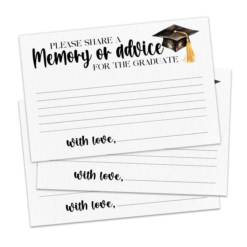 WPBRU 30 Pcs Graduation Advice Cards 2026 Graduation Party Favors, Share A Memory or Advice for The Graduate Cards, Graduation 2026 Decorations And Supplies(4 X 6)-A04