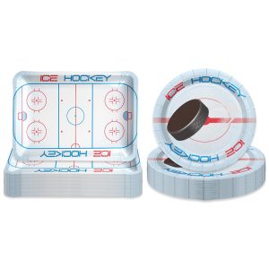 Hockey Party Paper Plates - 80Pcs 9 Inch Hockey Birthday Party Supplies