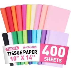 TUXIYA 400 Sheets Tissue Paper,20-Color 14"X10" Tissue Paper for Gift Bags