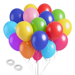 Balloons Assorted Colors Rainbow Decorations 100 Pack 12 inch Round Bright Latex Colorful…