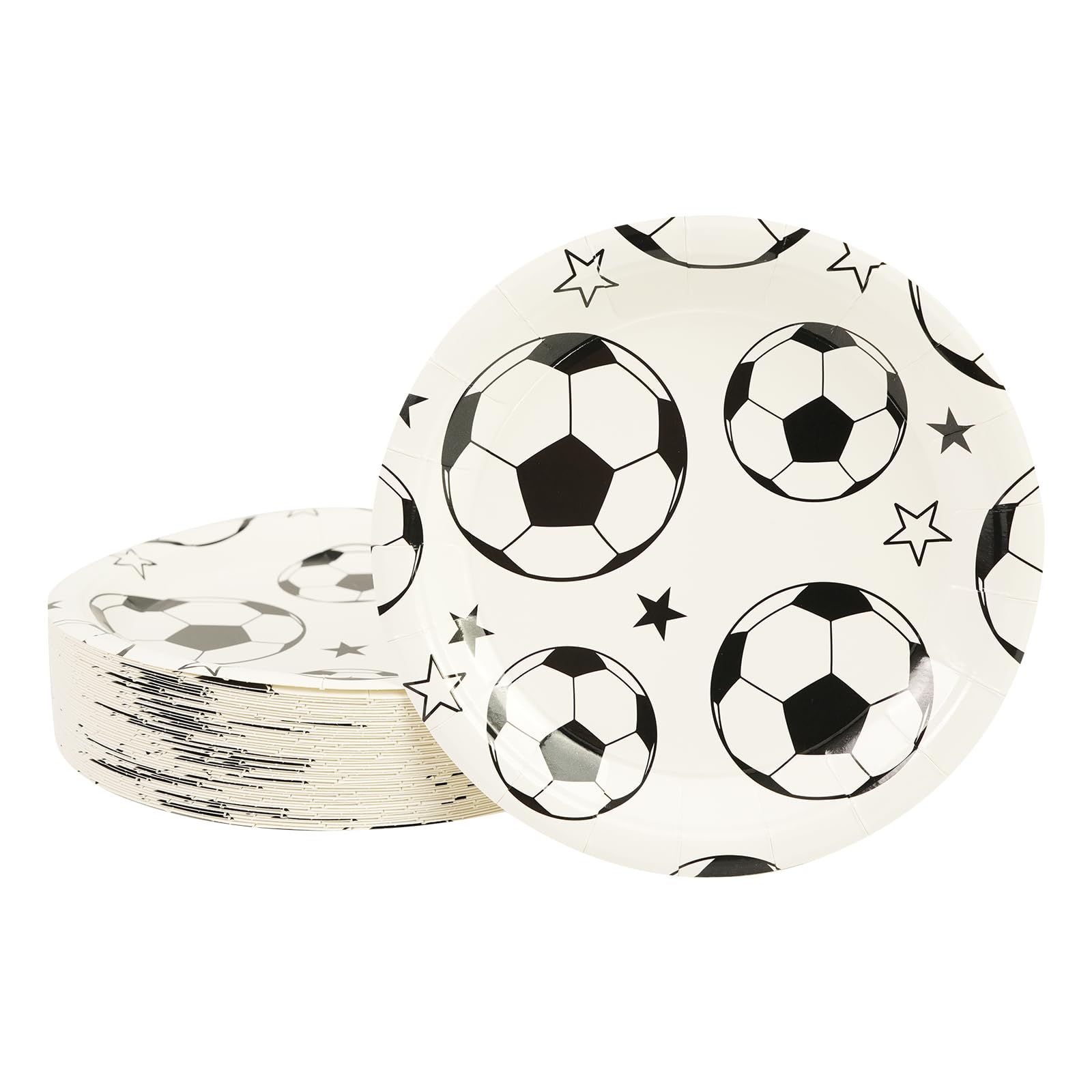 PUEVENYI 50PCS Baseball Party Paper Plates - 9Inch Round Dessert Plates for Cake Salad Fruit Pizza Disposable Sport Themed Decoration Supplies for Baseball Fan Sports Event, Birthday Party