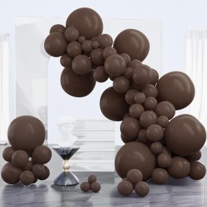 PartyWoo Dark Brown Balloons 100pcs Boho Coffee Neutral Different Sizes | 18 12 10 5 Inch Balloons for Bachelorette…