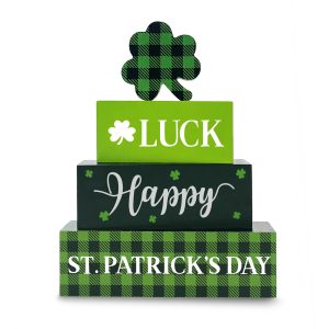 4Pcs st patricks day decorations, Wooden Table Decor for St. Patrick's Day