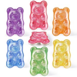 Cheerland Candy Bear Paper Plates Candyland Decorations Candyland Halloween Party Supplies Birthday Tableware Gummy Candy Themed Sweet Shop Colorful Cake Plates for Bake Sale Party 24 Pcs