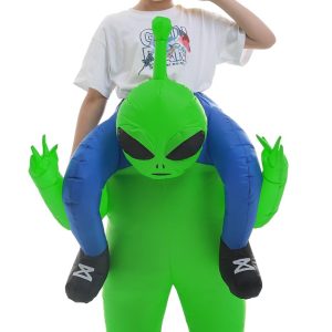 Inflatable Alien Costume Funny Halloween Ride-On Blow Up Costume