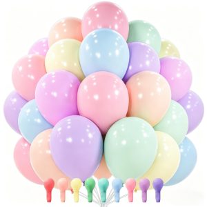PartyWoo Pastel Balloons 100pcs Pastel Rainbow Balloons 12 Inch | Baby Shower Gender Reveal Engagement Bachelorette…