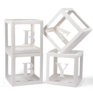 Voircoloria Baby Boxes with Letters for Baby Shower Gender Reveal Decor
