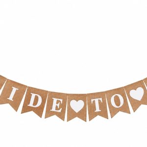 Shimmer Anna Shine Bride to Be Burlap Banner – 13-Piece Pre-Strung Bridal Shower Decorations & Bachelorette Garland, 5 x 7″ Pennants, Rustic Wedding Engagement Party Décor