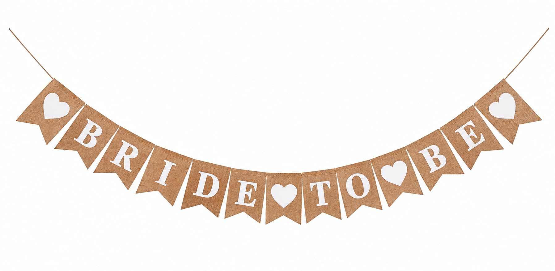 Shimmer Anna Shine Bride to Be Burlap Banner – 13-Piece Pre-Strung Bridal Shower Decorations & Bachelorette Garland, 5 x 7″ Pennants, Rustic Wedding Engagement Party Décor