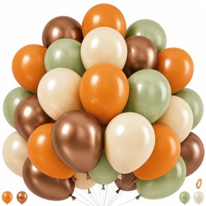 Fall Harvest Balloons, Autumn Olive Green Burnt Orange Thanksgiving Balloon