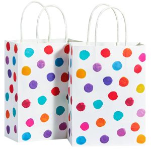 SUNCOLOR 24 Pack Small Polka Dot Party Favor Bags, Birthday Goodie Bags