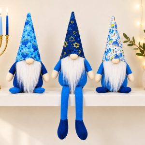KnomeKo Hanukkah Decorations for Home 3 Pack Hanukkah Gnomes Jewish Gifts