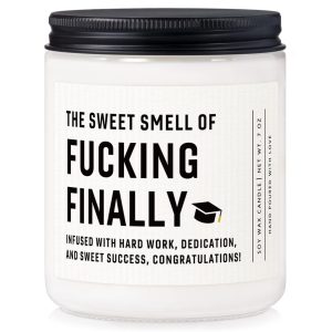 Shqiueos Funny Graduation Gift for Her Him, Graduation Candle for Women Men