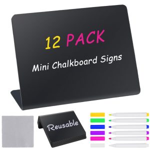 12PCS Mini Chalkboard Signs, 4"x3" Food Labels for Party Buffet