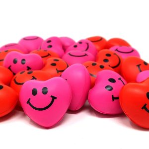 4E's Novelty 24 Pack Heart Stress Balls Bulk - Valentine Stress Hearts Mini Heart Shaped Stress Balls 1.5" - Squishy Stress Balls for Kids & Adults, Valentines Day Party Favors, Classroom Gifts