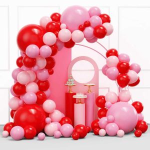 YMSZ Red and Pink Balloons Arch Kit, Valentines Balloons Arch Kit