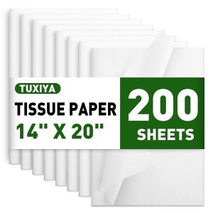 TUXIYA 200 PCS White Tissue Paper Bulk,14"x20" Tissue Paper for Gift Bags