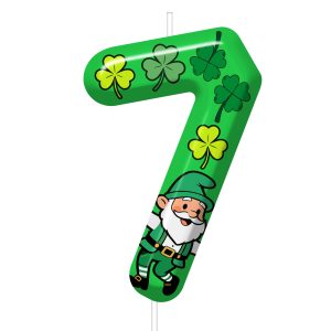 St Patricks Day Birthday Candles Number 7 Green Leprechaun Candle for St. Patrick's Day Cake Topper, Birthday Anniversary Party Decorations Cake Decor Clover Theme Number Candles Birthday Accessories