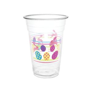 Party Essentials Soft Plastic Printed Party Cups, 16-Ounce, Easter, 40-Count
